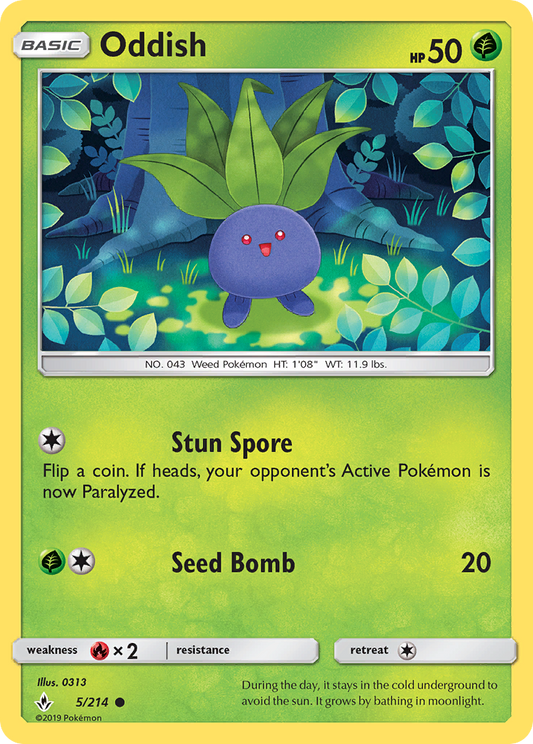 Oddish 5/214 Common Reverse Holo Unbroken Bonds NM/M