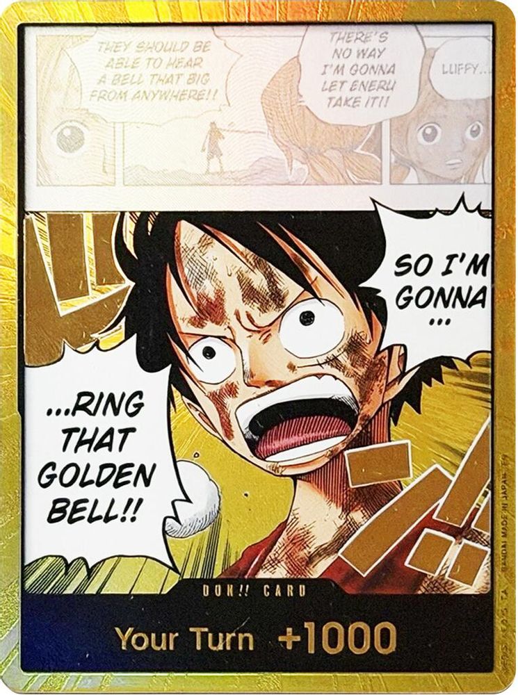DON!! Card Monkey D. Luffy "Ring That Golden Bell!!" (Luffy) (Gold) Adventure on Kami's Island NM/M