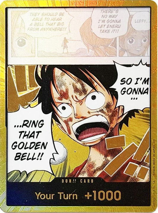 DON!! Card Monkey D. Luffy "Ring That Golden Bell!!" (Luffy) (Gold) Adventure on Kami's Island NM/M