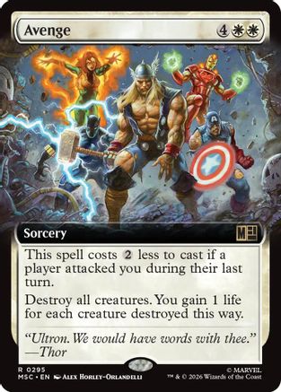 Avenge (Extended Art) 295 Rare Commander: Marvel Super Heroes NM/M