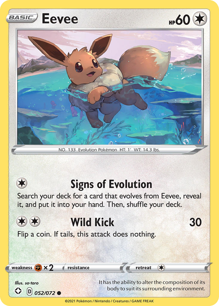Eevee 052/072 Common Shining Fates NM/M