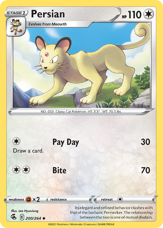 Persian 200/264 Uncommon Fusion Strike NM/LP