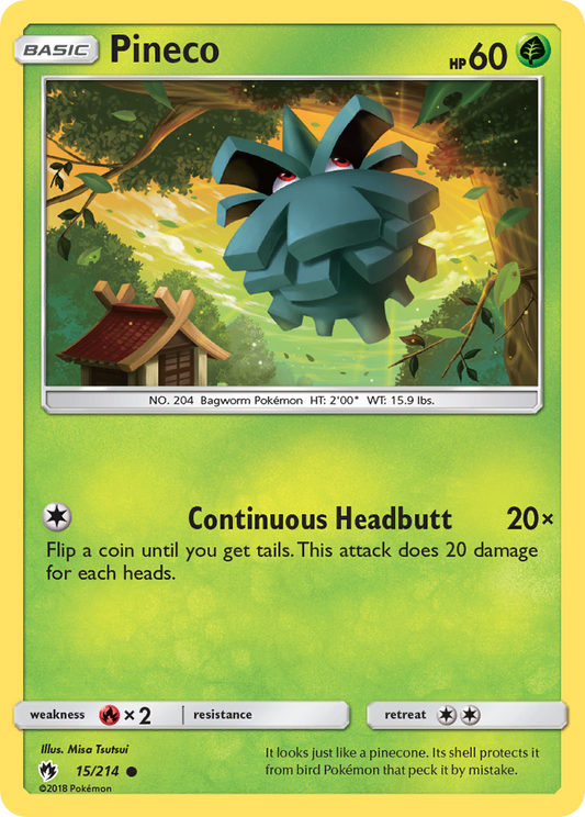 Pineco 15/214 Common Reverse Holo Lost Thunder NM/LP