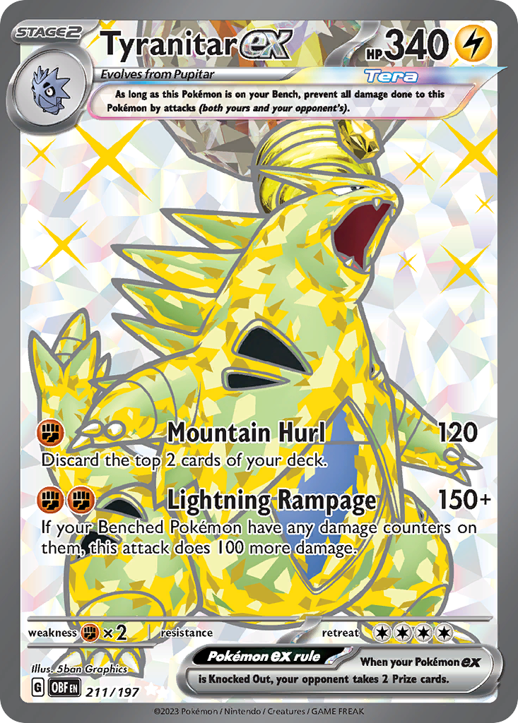 Tyranitar ex 211/197 Ultra Rare Obsidian Flames NM/M