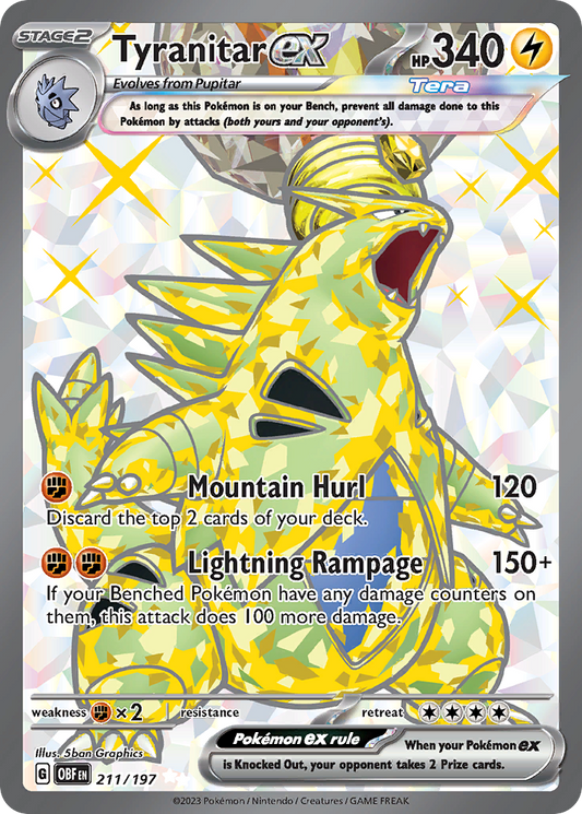 Tyranitar ex 211/197 Ultra Rare Obsidian Flames NM/M