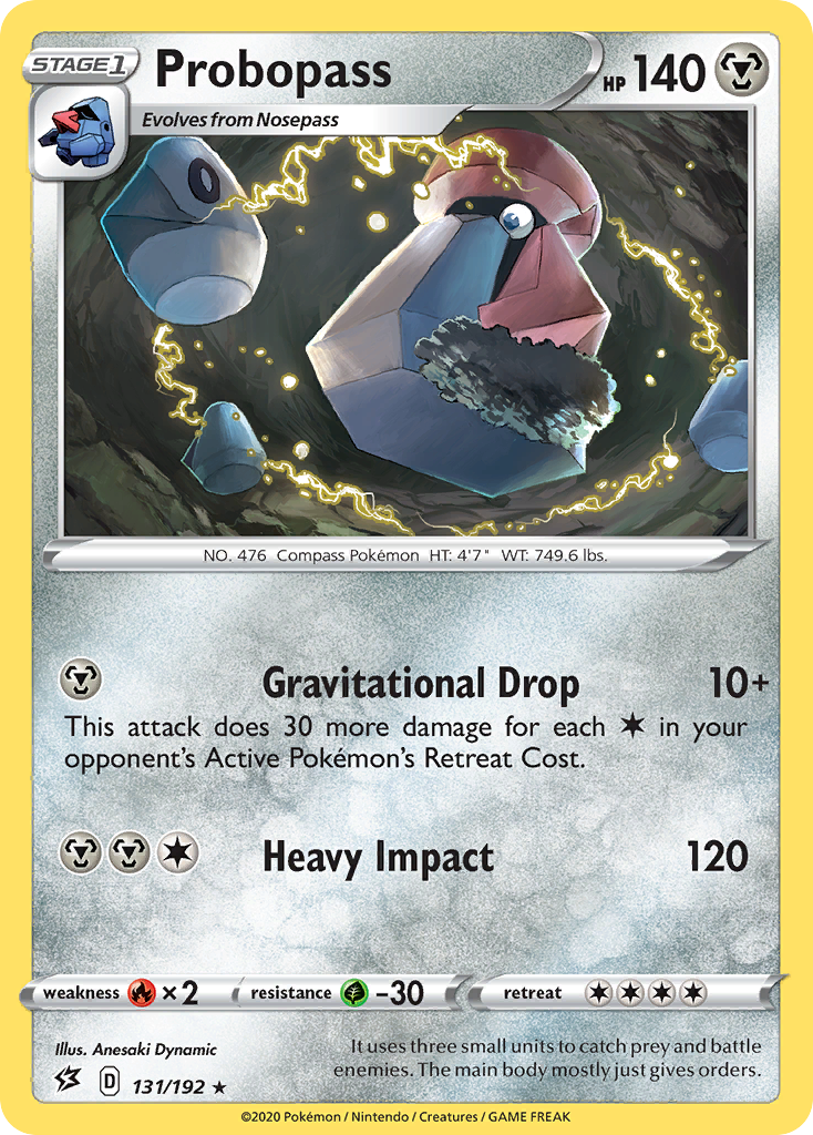 Probopass 131/192 Rare Reverse Holo Rebel Clash NM/LP