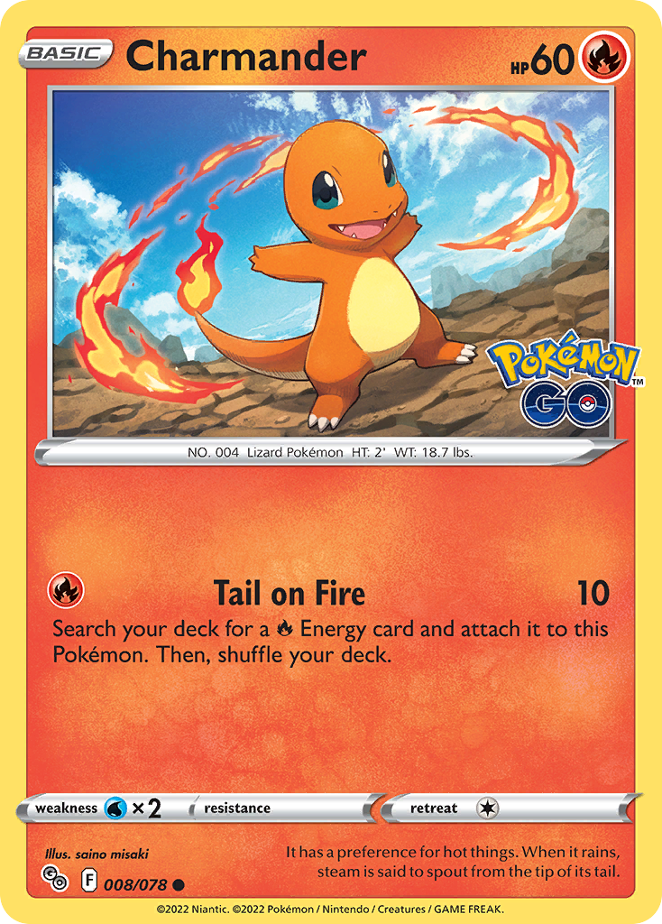 Charmander 008/078 Common Pokemon GO NM/M