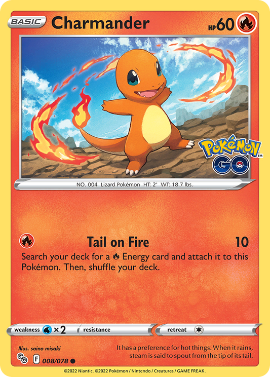 Charmander 008/078 Common Pokemon GO NM/M