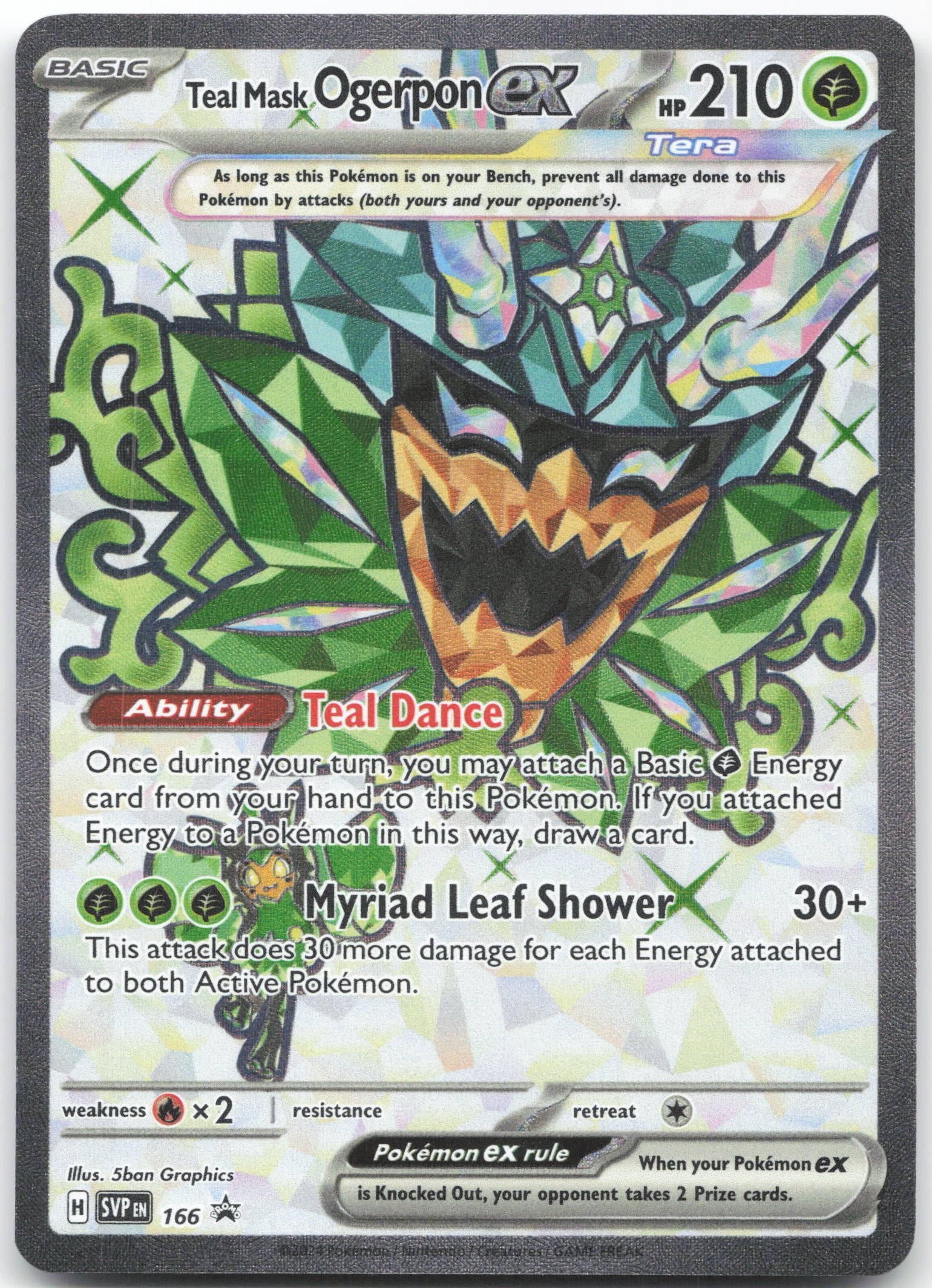 Teal Mask Ogerpon ex - Ultra Rare SV: Scarlet & Violet Promo Cards 166 NM