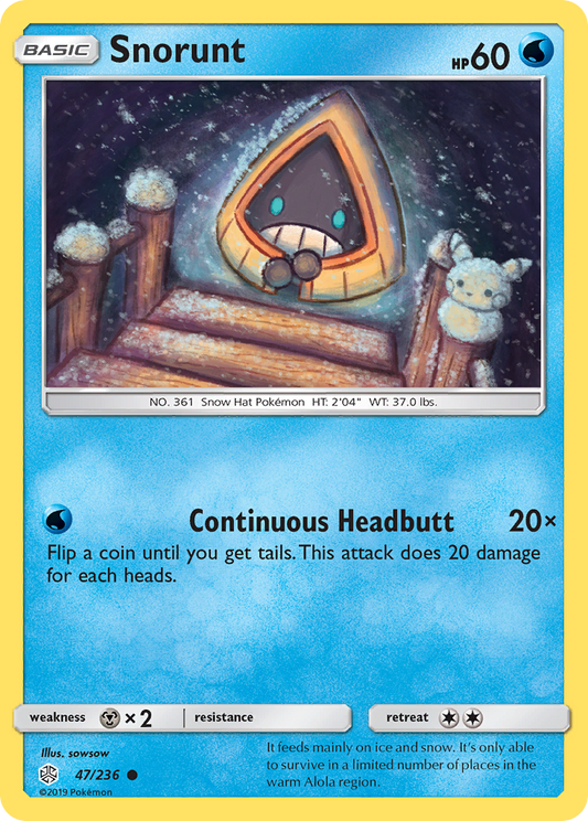 Snorunt 47/236 Common Reverse Holo Cosmic Eclipse NM/LP