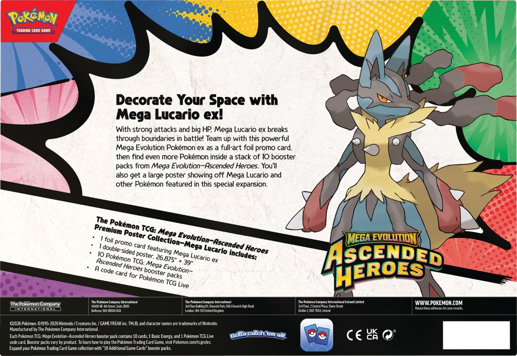 Pokemon TCG: Mega Evolution - Ascended Heroes Premium Poster Collection - Mega Lucario