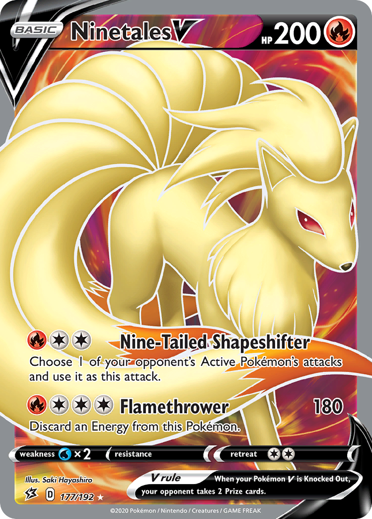 Ninetales V 177/192 Ultra Rare Rebel Clash NM/M