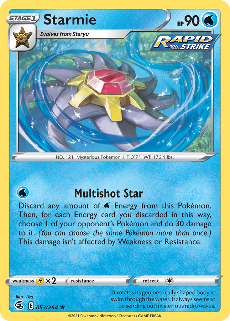 Starmie 053/264 Rare Reverse Holo Fusion Strike NM/LP