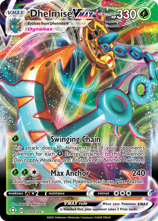 Dhelmise VMAX 010/072 VMAX Rare Shining Fates Holo NM/M