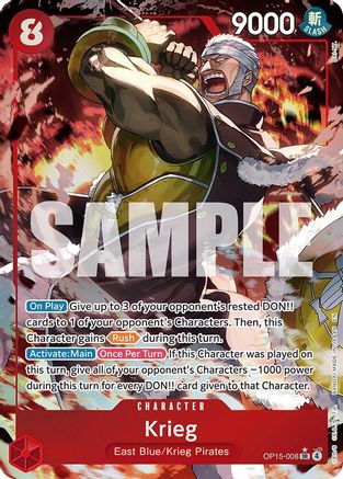 Krieg (Alternate Art) OP15-008 Super Rare Adventure on Kami's Island NM/M