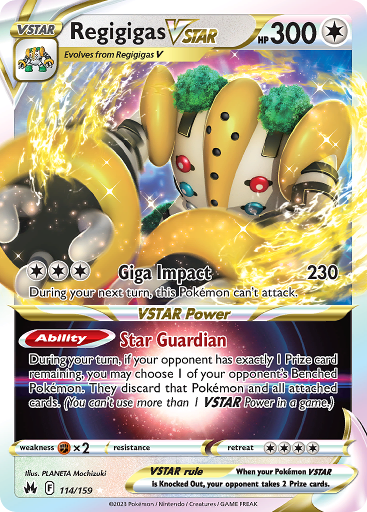 Regigigas VSTAR 114/159 VSTAR Rare Crown Zenith Holo NM/M