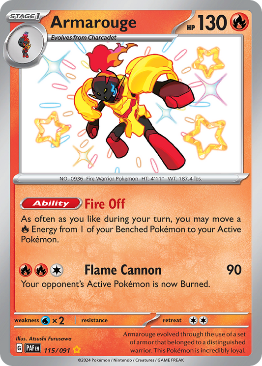 Armarouge 115/091 Shiny Rare Paldean Fates NM/M