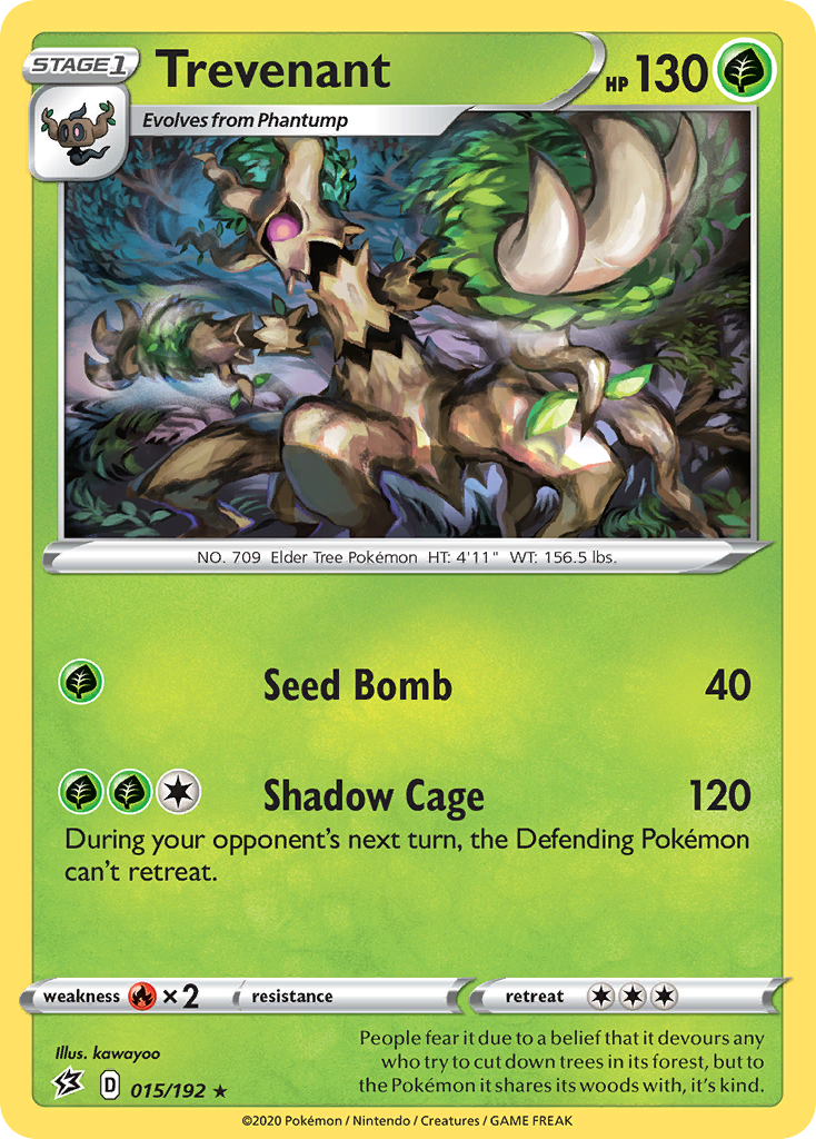 Trevenant 015/192 Rare Reverse Holo Rebel Clash NM/LP
