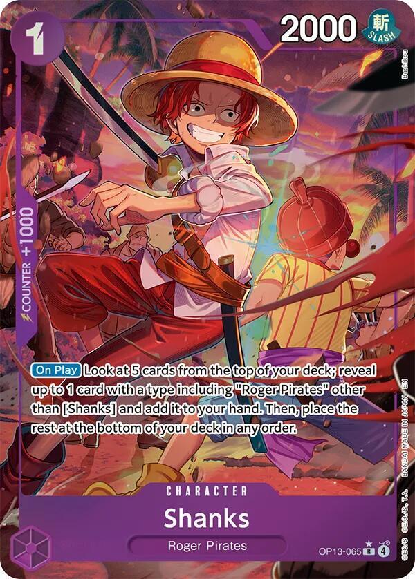 Shanks (065) (Alternate Art) OP13-065 Rare Foil Carrying On His Will NM/M