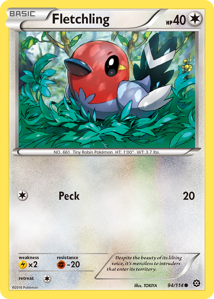 Fletchling 94/114 Common Reverse Holo Steam Siege NM/M