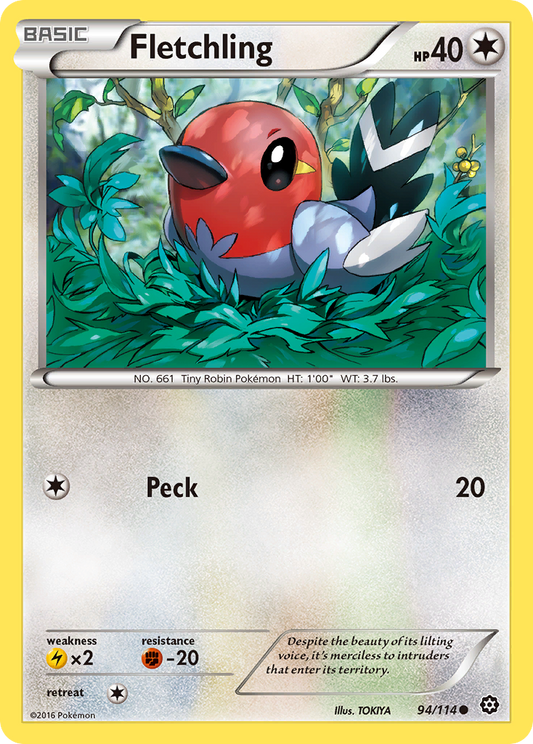 Fletchling 94/114 Common Reverse Holo Steam Siege NM/M