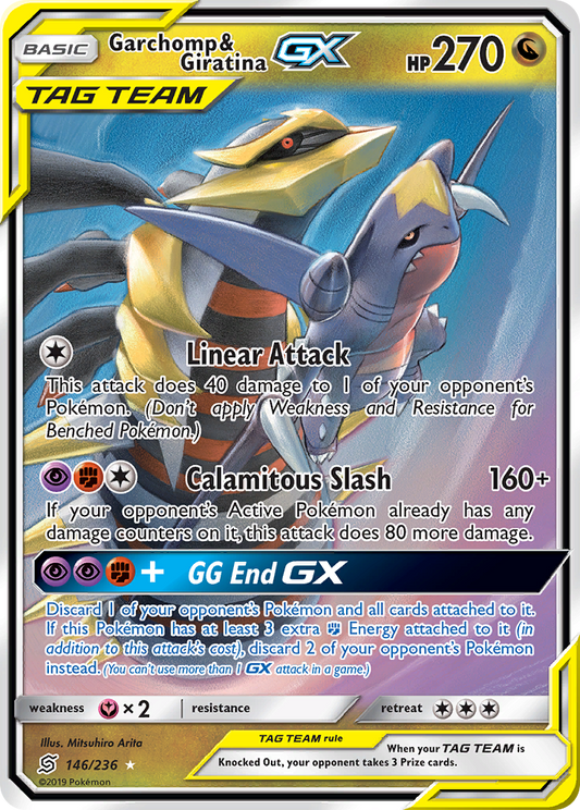 Garchomp & Giratina GX 146/236 GX Rare Unified Minds Holo NM/M