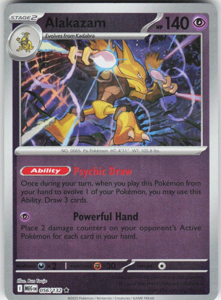 Alakazam Rare ME01: Mega Evolution 056/132 NM