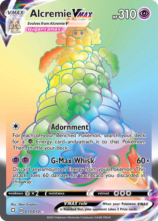 Alcremie VMAX 073/072 Rainbow Rare Shining Fates NM/M