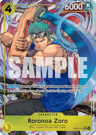 Roronoa Zoro (Alternate Art) OP15-113 Super Rare Adventure on Kami's Island NM/M