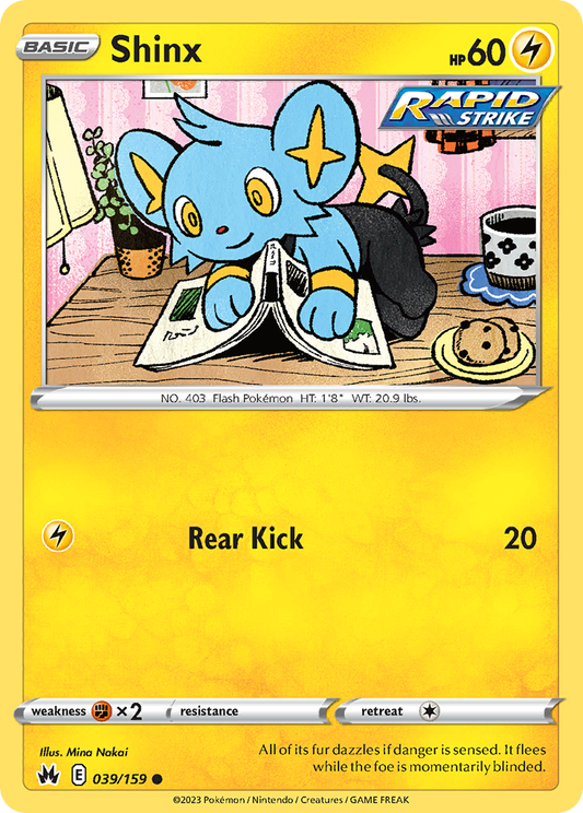 Shinx 039/159 Common Reverse Holo Crown Zenith NM/LP