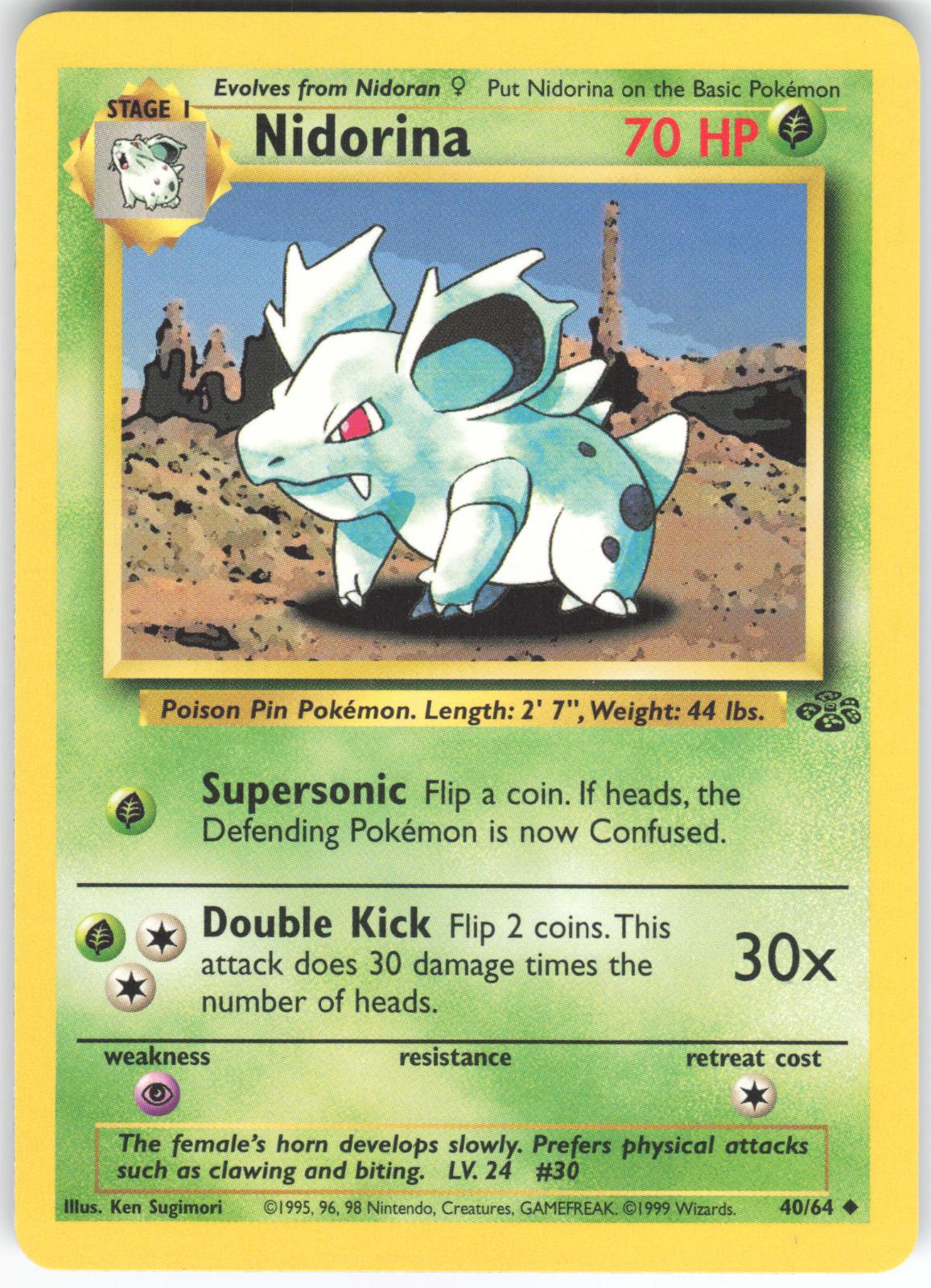 Nidorina 40/64 Uncommon Jungle Unlimited NM/LP