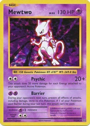 Mewtwo (Cracked Ice Holo) 51/108 Holo Rare Deck Exclusives Holo NM/M
