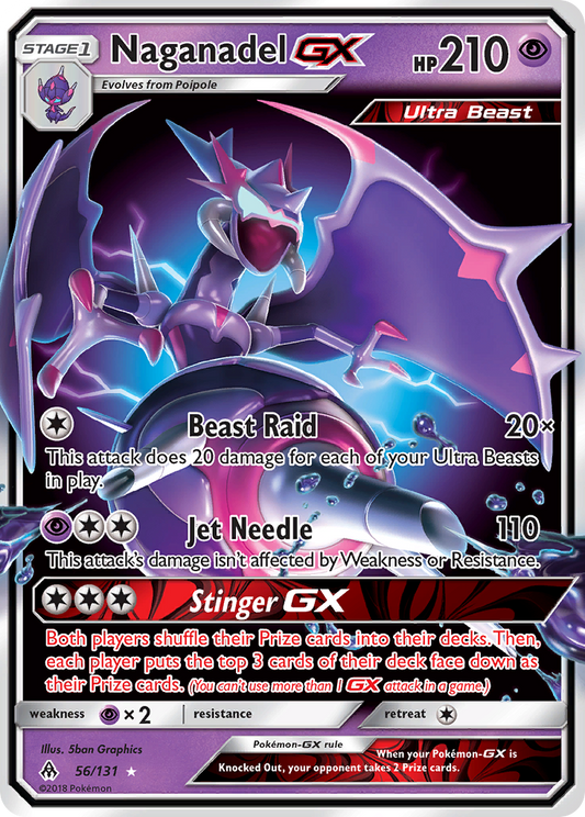 Naganadel GX 56/131 GX Rare Forbidden Light Holo NM/M
