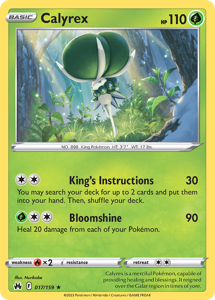 Calyrex 017/159 Rare Crown Zenith Holo NM/LP