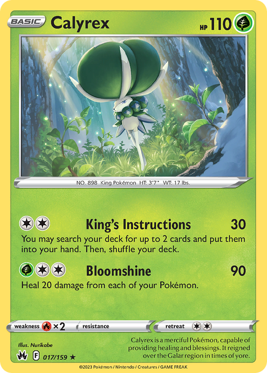 Calyrex 017/159 Rare Reverse Holo Crown Zenith NM/LP