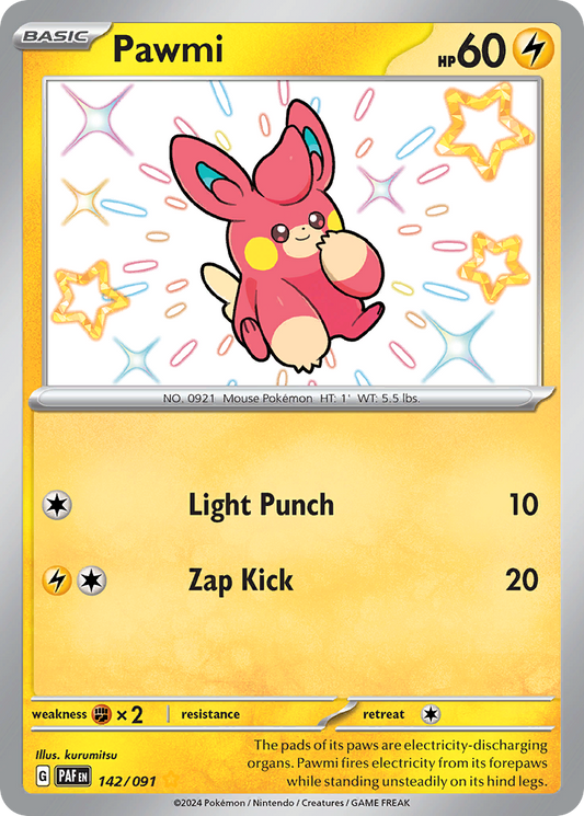 Pawmi 142/091 Shiny Rare Paldean Fates NM/M