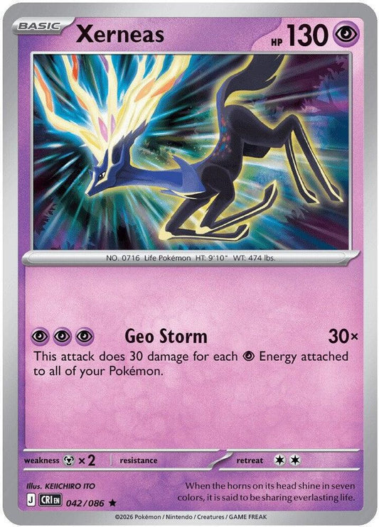 Xerneas 042/086 Rare Holo Chaos Rising NM/M