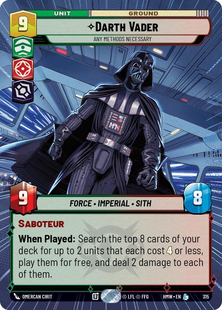 Darth Vader - Any Methods Necessary (Hyperspace) 315 Legendary Homeworlds NM/M