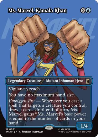 Ms. Marvel, Kamala Khan (Borderless) 361 Rare Marvel Super Heroes NM/M