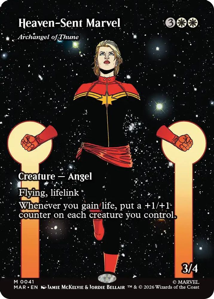 Heaven-Sent Marvel - Archangel of Thune (Borderless) 41 Foil Marvel Universe Eternal-Legal NM/M