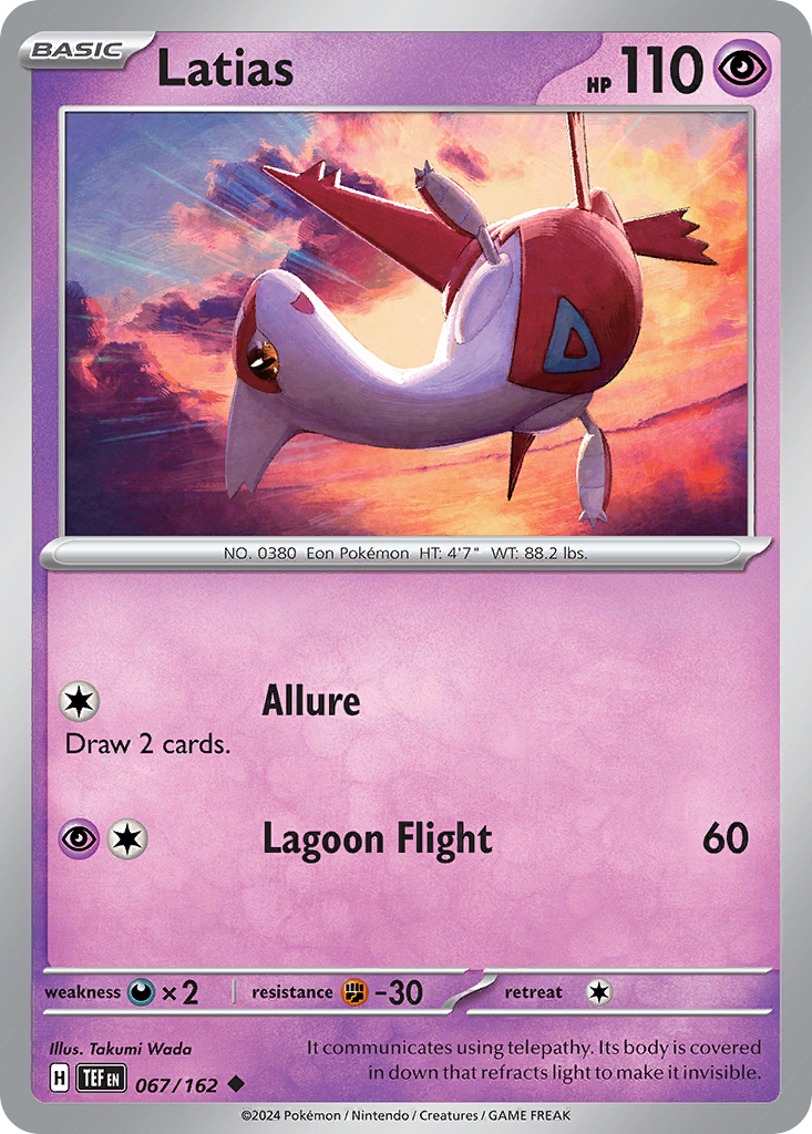 Latias 067/162 Uncommon Reverse Holo Temporal Forces NM/LP