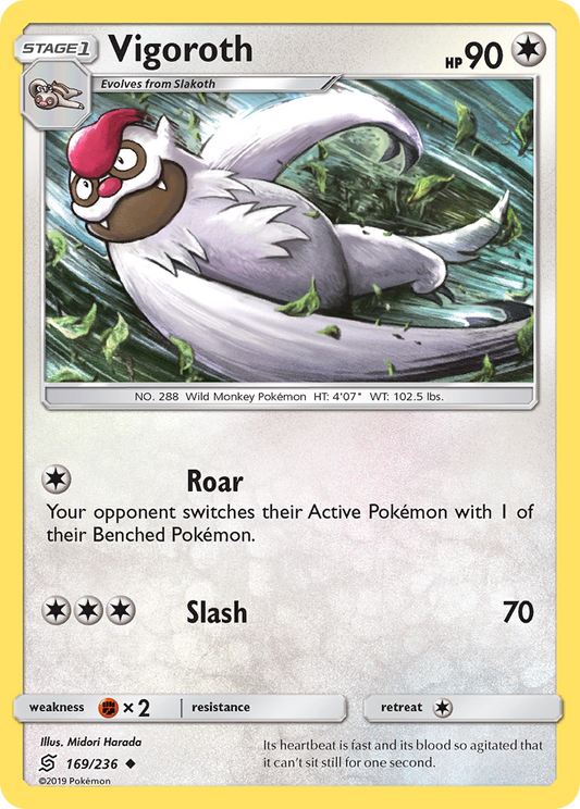 Vigoroth 169/236 Uncommon Reverse Holo Unified Minds NM/LP