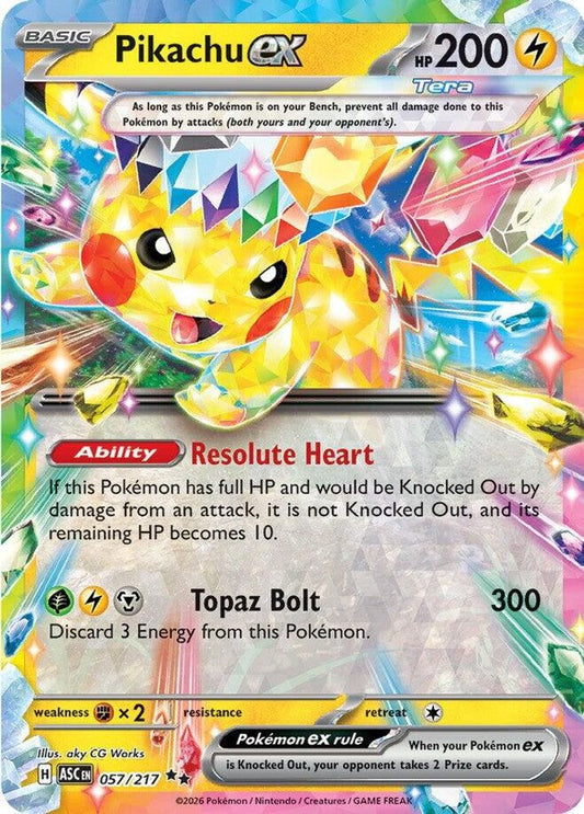 Pikachu ex 057/217 Double Rare Ascended Heroes NM/M