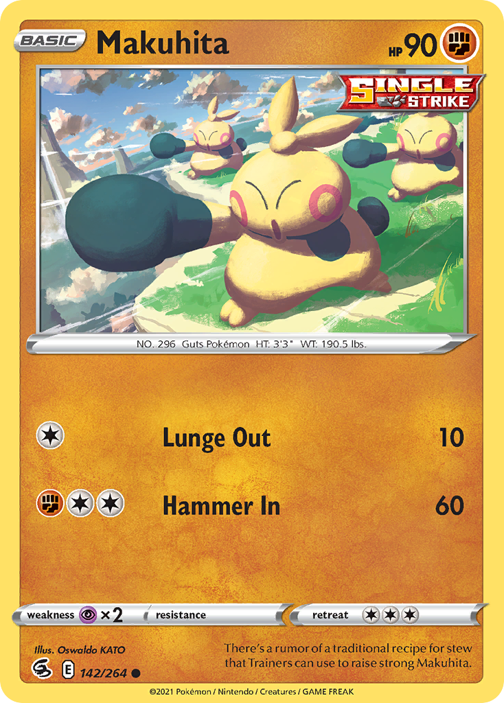 Makuhita 142/264 Common Reverse Holo Fusion Strike NM/LP