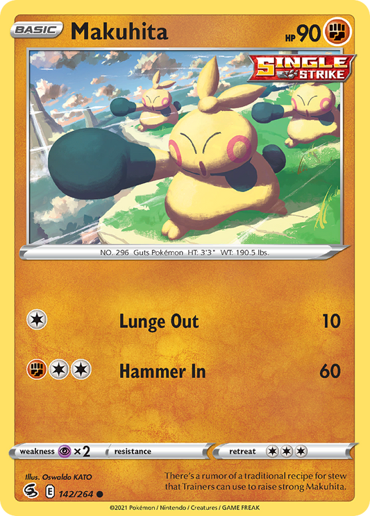 Makuhita 142/264 Common Reverse Holo Fusion Strike NM/LP
