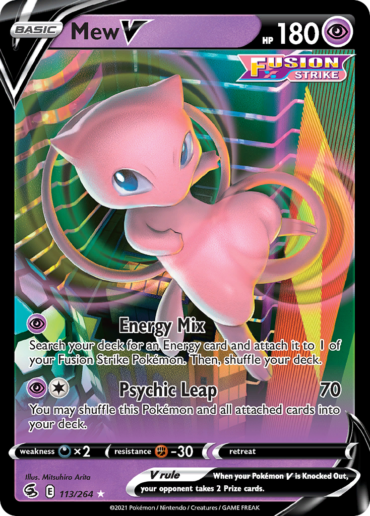 Mew V 113/264 V Rare Fusion Strike Holo NM/M