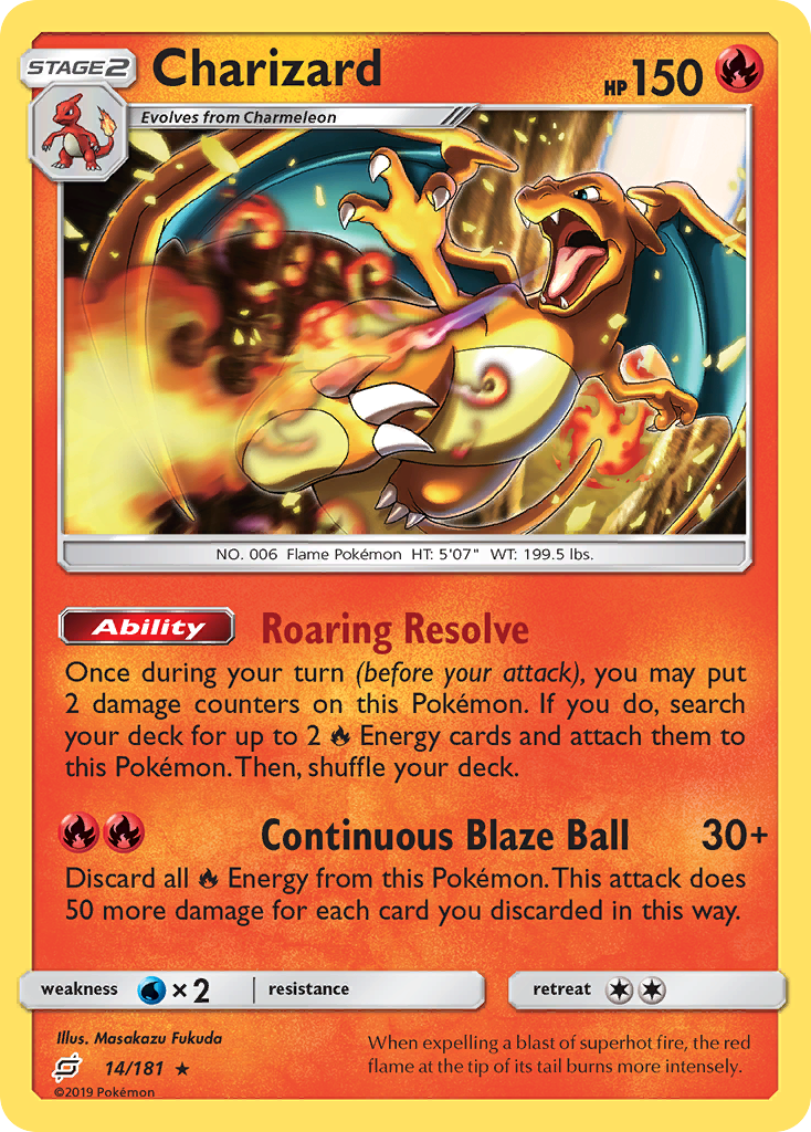 Charizard 14/181 Rare Team Up Reverse Holo NM/M