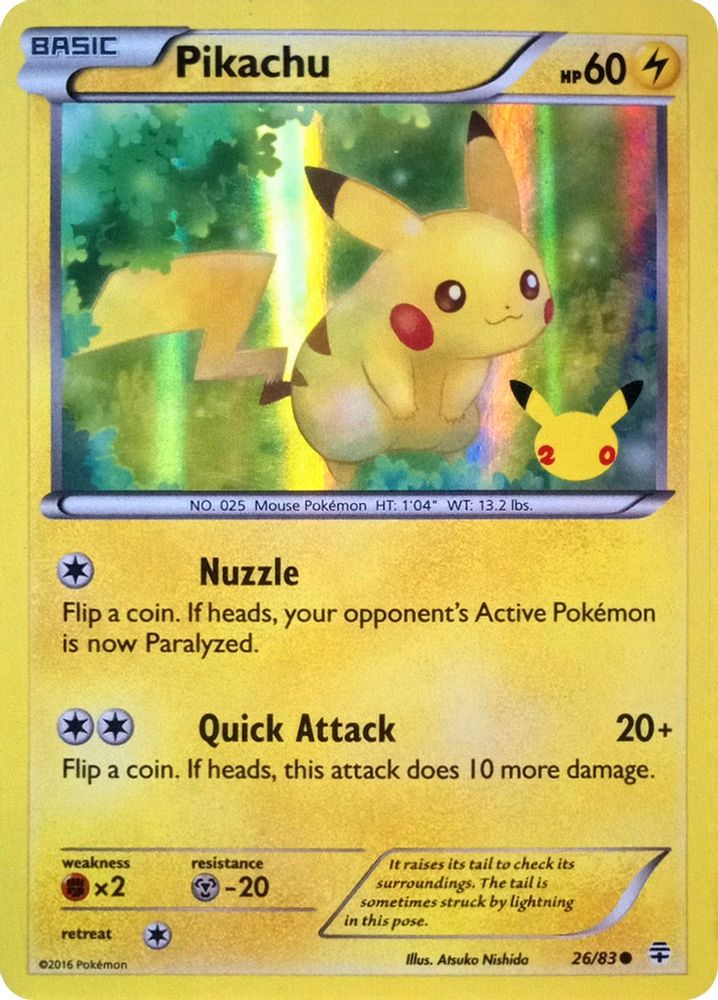 Pikachu (20th Anniversary) (Sealed) 026/083 Miscellaneous Cards & Products Holo NM/M
