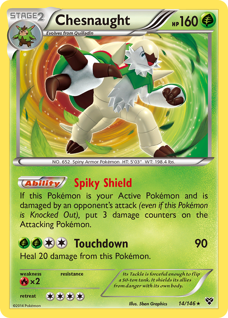 Chesnaught 14/146 Rare XY Base Set Holo NM/M