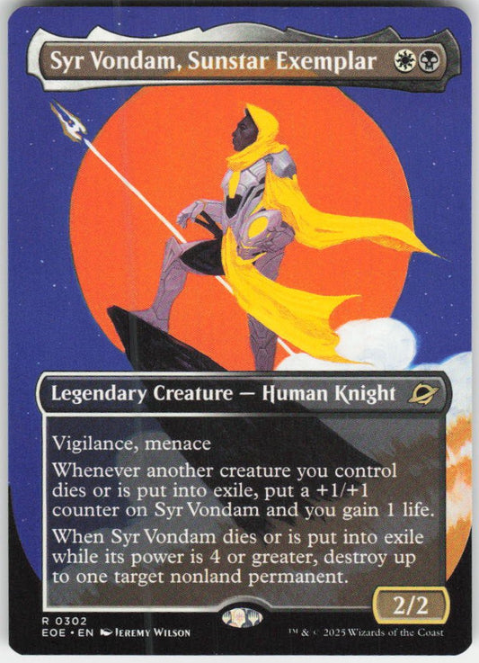 Syr Vondam, Sunstar Exemplar (Borderless) R Edge of Eternities 302 NM